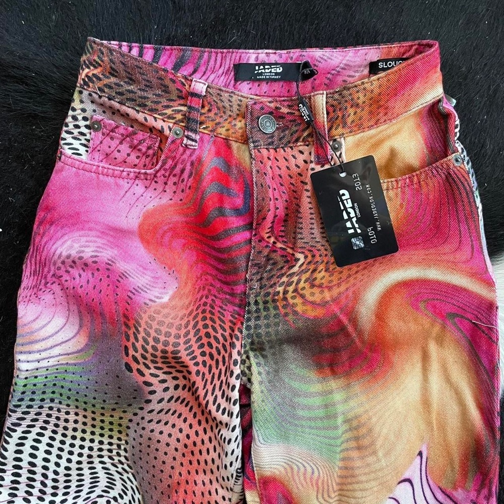Jaded London Multicolor Printed Denim